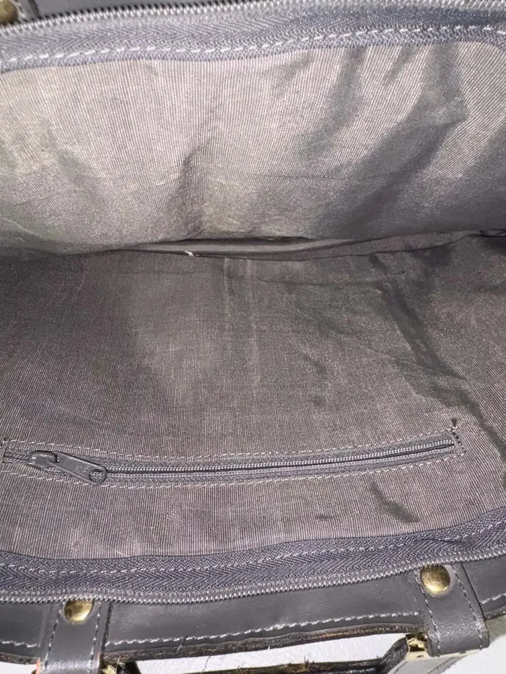 Etienne Aigner Vintage Gray Leather Briefcase with Shoulder Strap